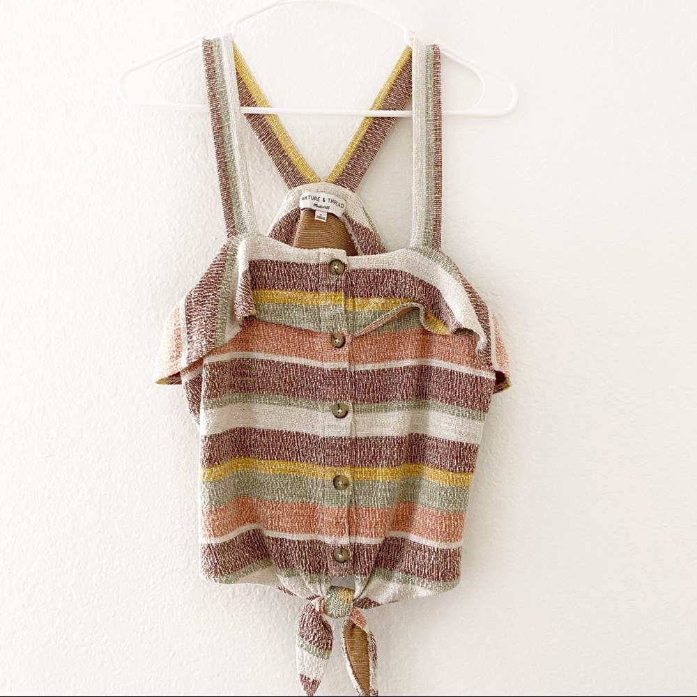Madewell | Texture & Thread Striped Tie Front Tank - Picture 2 of 7